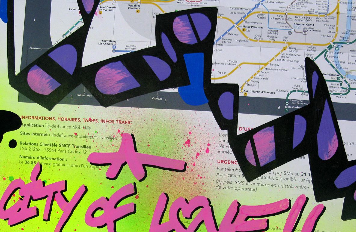 Dessin de KENY a pour titre Paris City of love style graffiti, street art dim : KENYprix:350