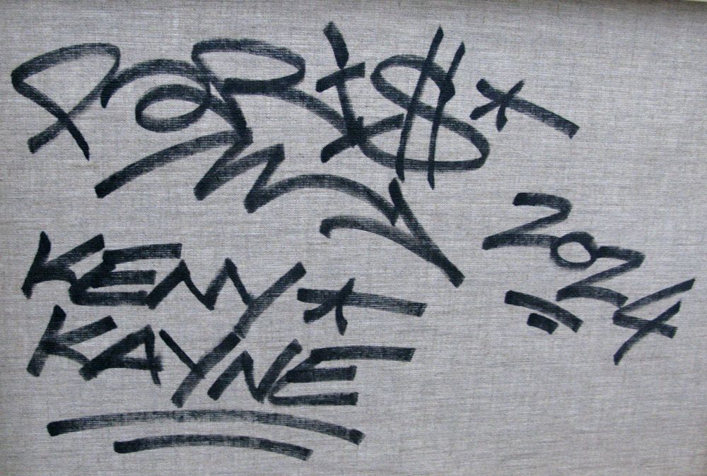 Tableau de KENY a pour titre Green light style graffiti, street art dim : KENYprix:1000
