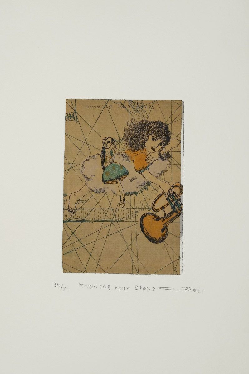 Editions d'art de ATSUKO ISHII a pour titre Knowing your steps style figuratif dim : ATSUKO ISHIIprix:40