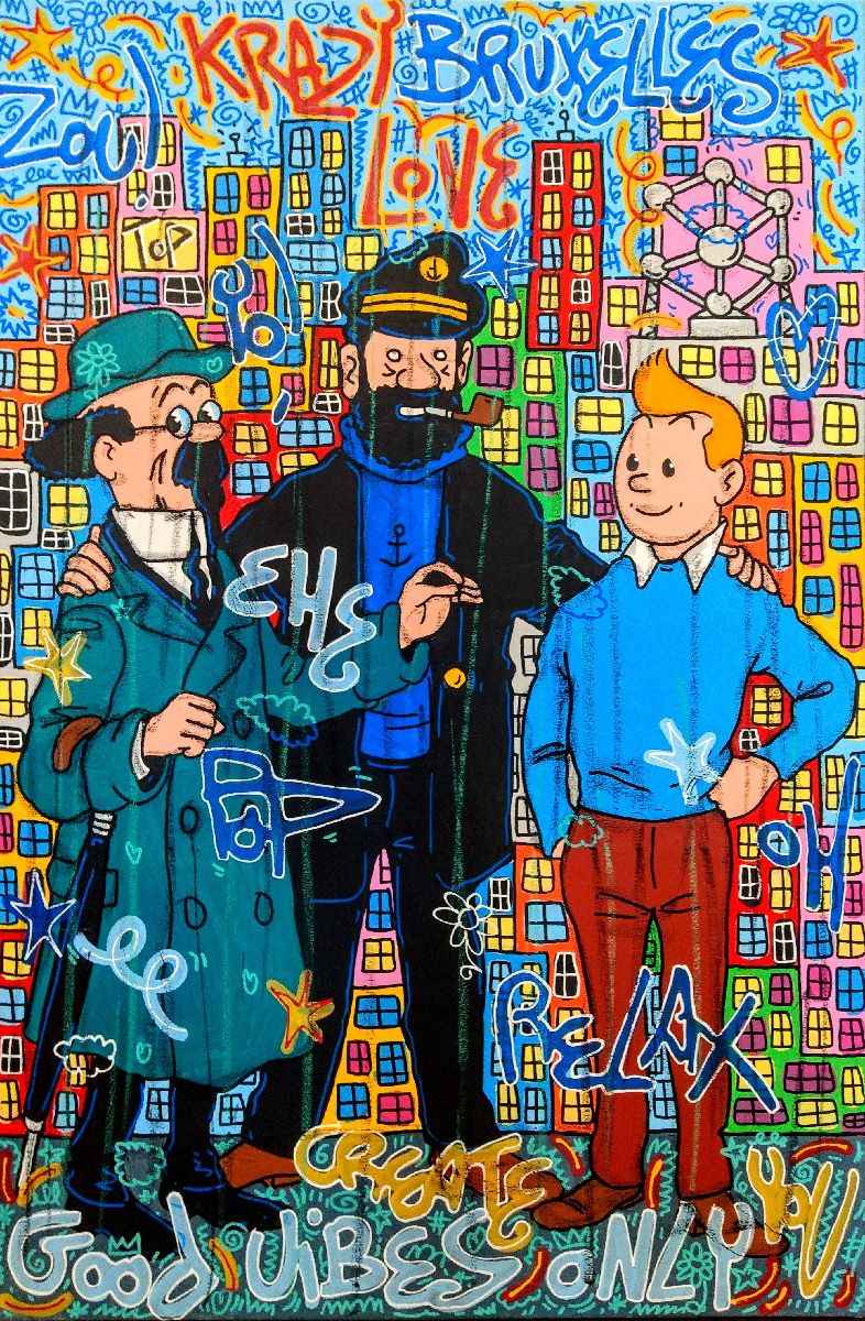 Tableau de RICO SAB a pour titre Krazy BXL style street pop art dim : RICO SABprix:650