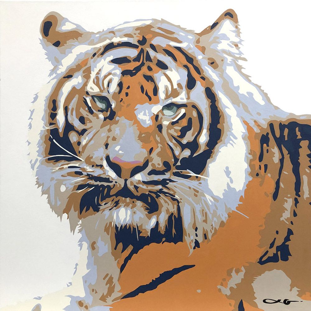 Tableau de LUDOVIC GLATARD a pour titre TIGRE style figuratif dim : LUDOVIC GLATARDprix:700