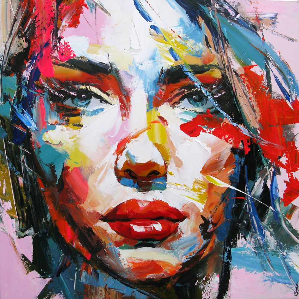 Tableau de Thomas a pour titre LUNA style street pop art dim : Thomasprix:2200