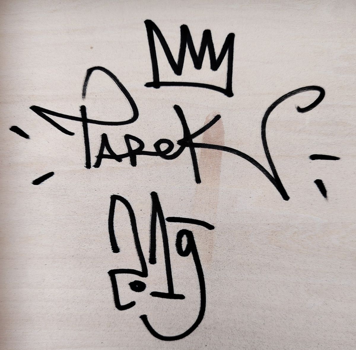Tableau de TAREK a pour titre L'Esprit des bois style street art dim : TAREKprix:380
