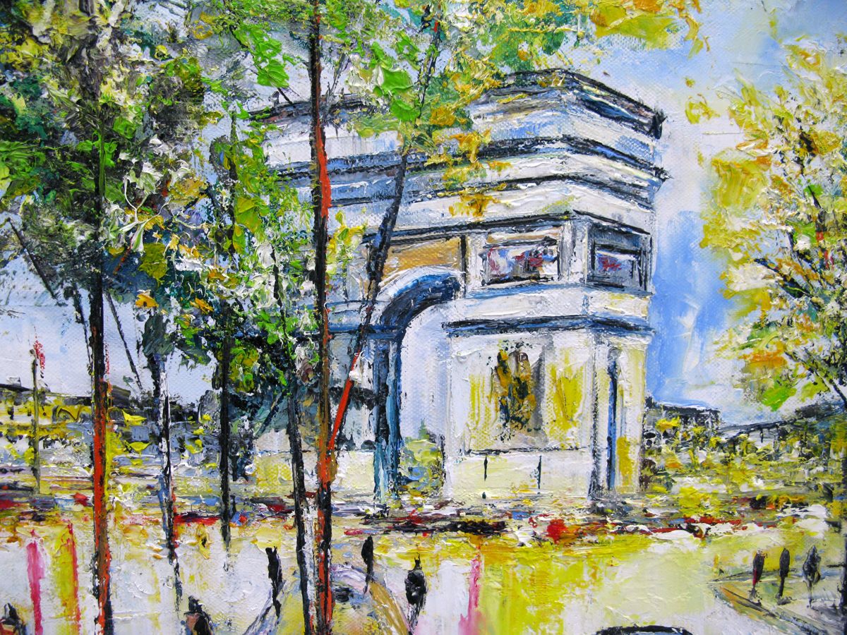 Tableau de PHIL a pour titre L'Etoile, Paris style figuratif dim : PHILprix:300