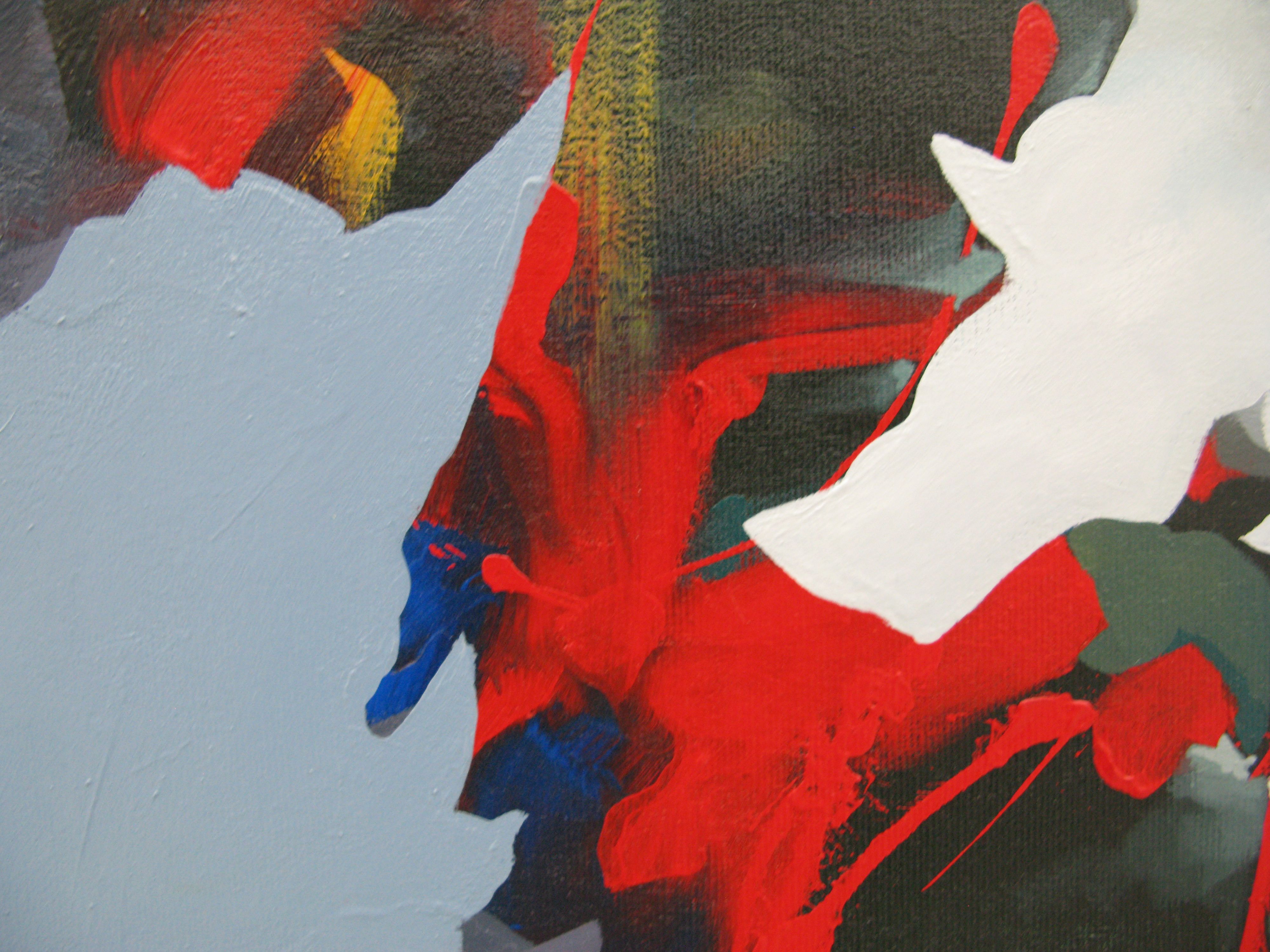 Tableau de BRUNEAU a pour titre La corne de Rhinoceros style abstrait dim : BRUNEAUprix:300