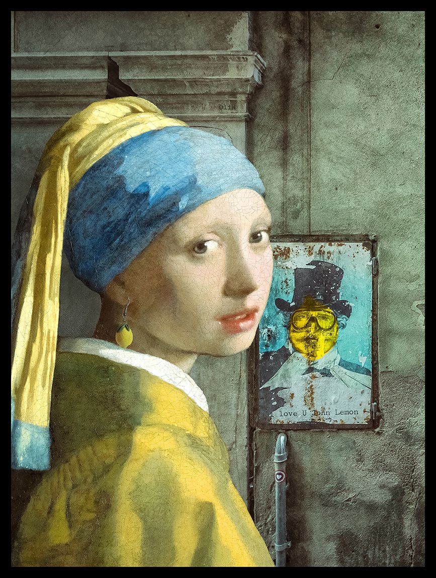 Editions d'art de OliR a pour titre La jeune fille de Menton style grapique, figurative dim : OliRprix:70