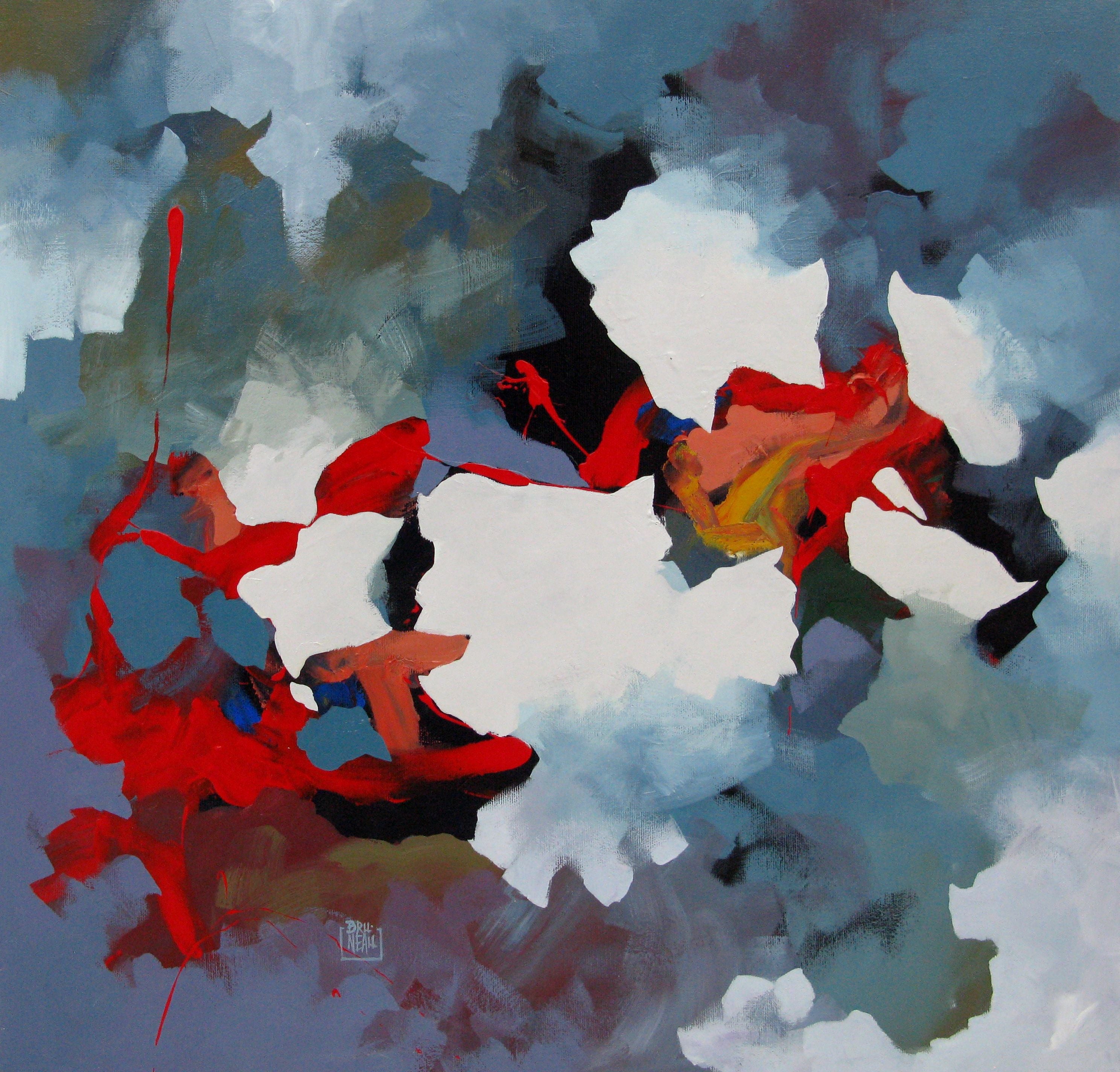 Tableau de BRUNEAU a pour titre Le baiser style abstrait dim : BRUNEAUprix:300