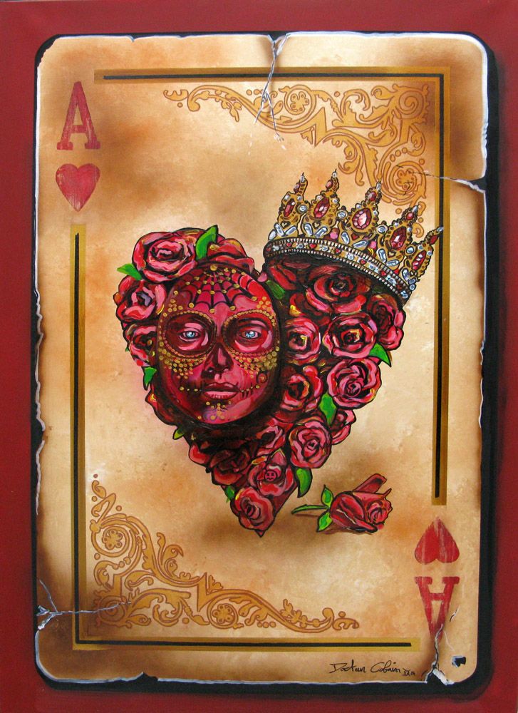 Tableau de Docteur Cobain a pour titre Le coeur rose style figuratif dim : Docteur Cobainprix:1000