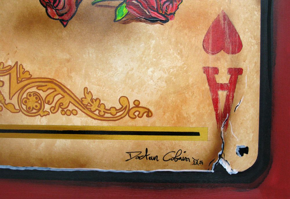 Tableau de Docteur Cobain a pour titre Le coeur rose style figuratif dim : Docteur Cobainprix:1000