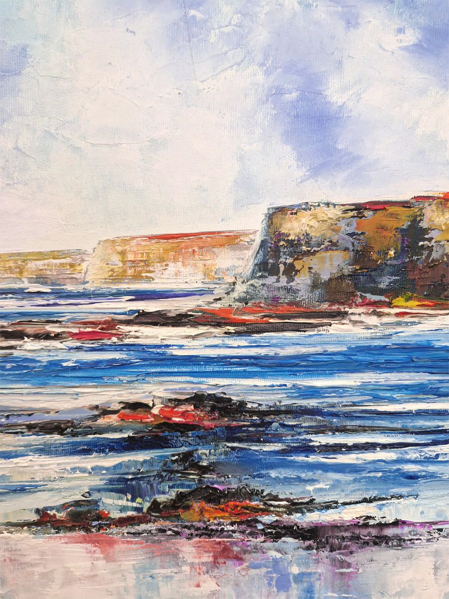 Tableau de PHIL a pour titre Les Longues Falaises style figuratif dim : PHILprix:700