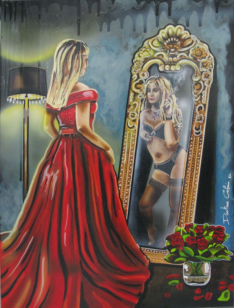 Tableau de Docteur Cobain a pour titre Luxure cachée style figuratif dim : Docteur Cobainprix:690