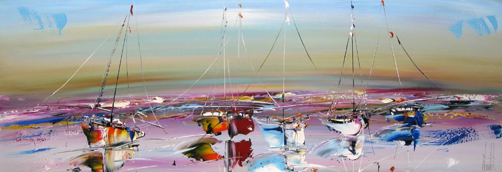 Tableau de F. BOUTET a pour titre MARINE ABSTRAITE 2025-105 style figuratif dim : F. BOUTETprix:900