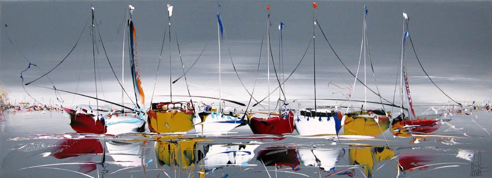 Tableau de F. BOUTET a pour titre MARINE ABSTRAITE 2025 86 style abstrait dim : F. BOUTETprix:700