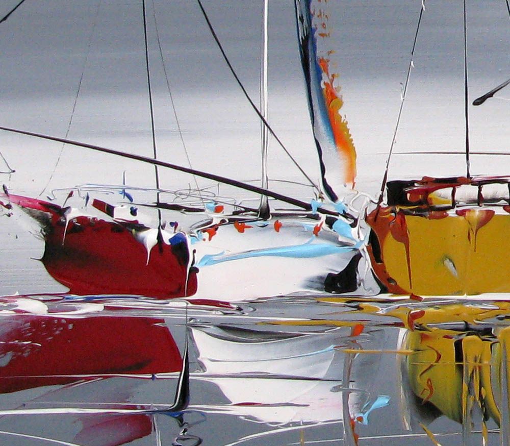 Tableau de F. BOUTET a pour titre MARINE ABSTRAITE 2025 86 style abstrait dim : F. BOUTETprix:700
