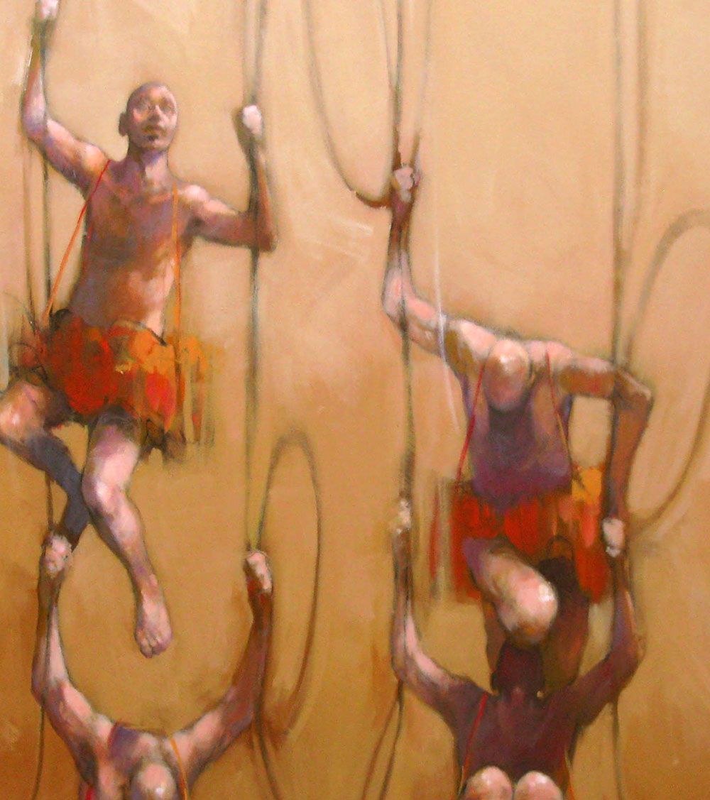 Tableau de MASSEBEUF Olivier a pour titre Deus ex machina style figuratif dim : MASSEBEUF Olivierprix:1800