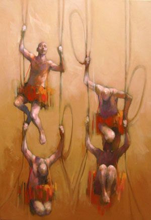 Tableau de MASSEBEUF Olivier a pour titre Deus ex machina style figuratif dim : MASSEBEUF Olivierprix:1800