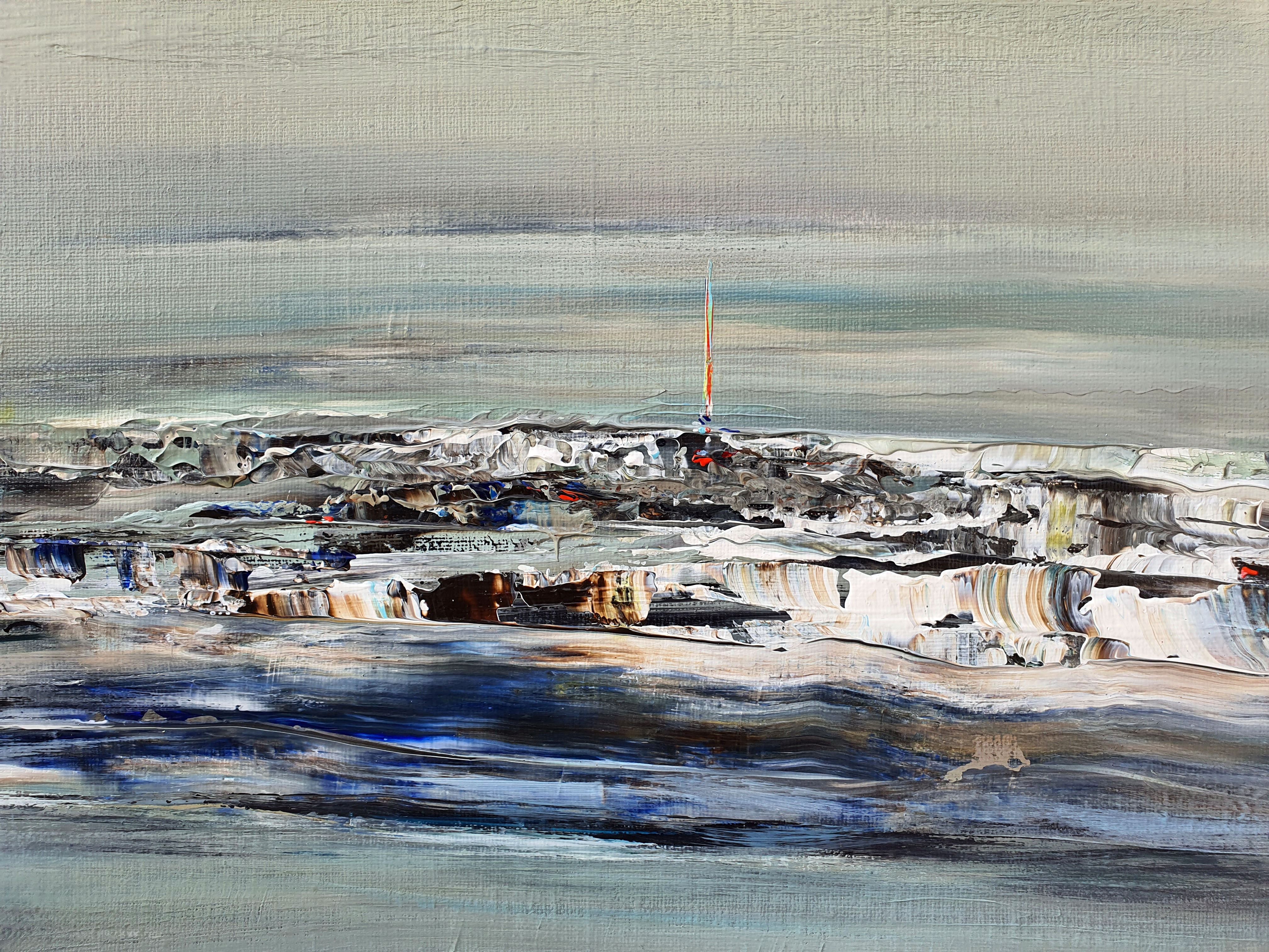 Tableau de RUELLE NICOLAS a pour titre MEDITATION MARINE style abstrait dim : RUELLE NICOLASprix:750