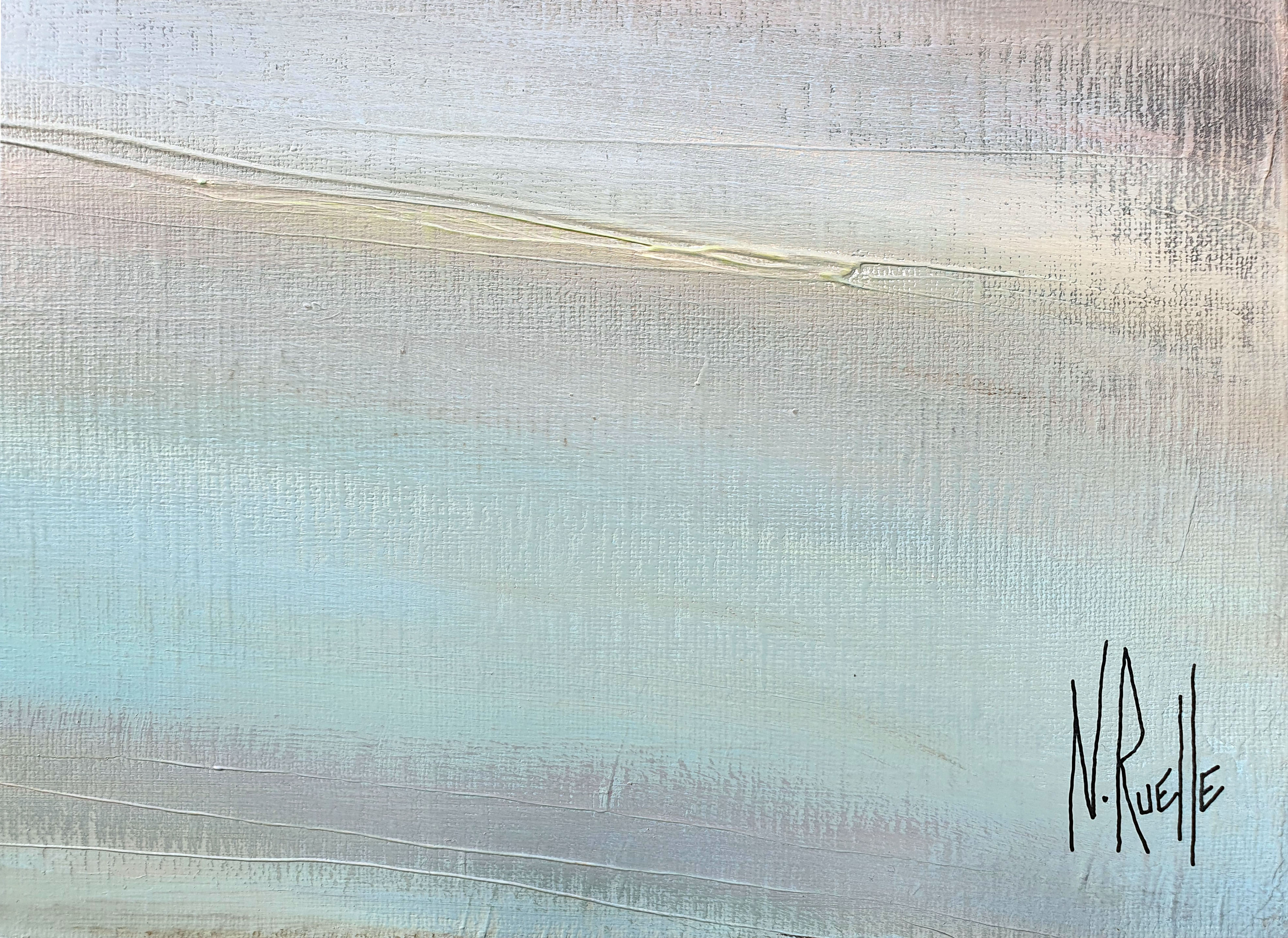 Tableau de RUELLE NICOLAS a pour titre MEDITATION MARINE style abstrait dim : RUELLE NICOLASprix:750