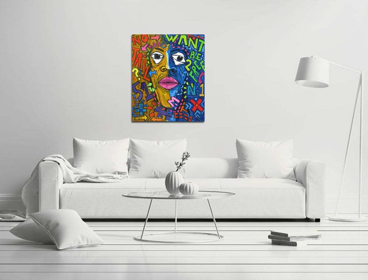 Tableau de MICHADU a pour titre J'AI 51 ANS style no dim : MICHADUprix: