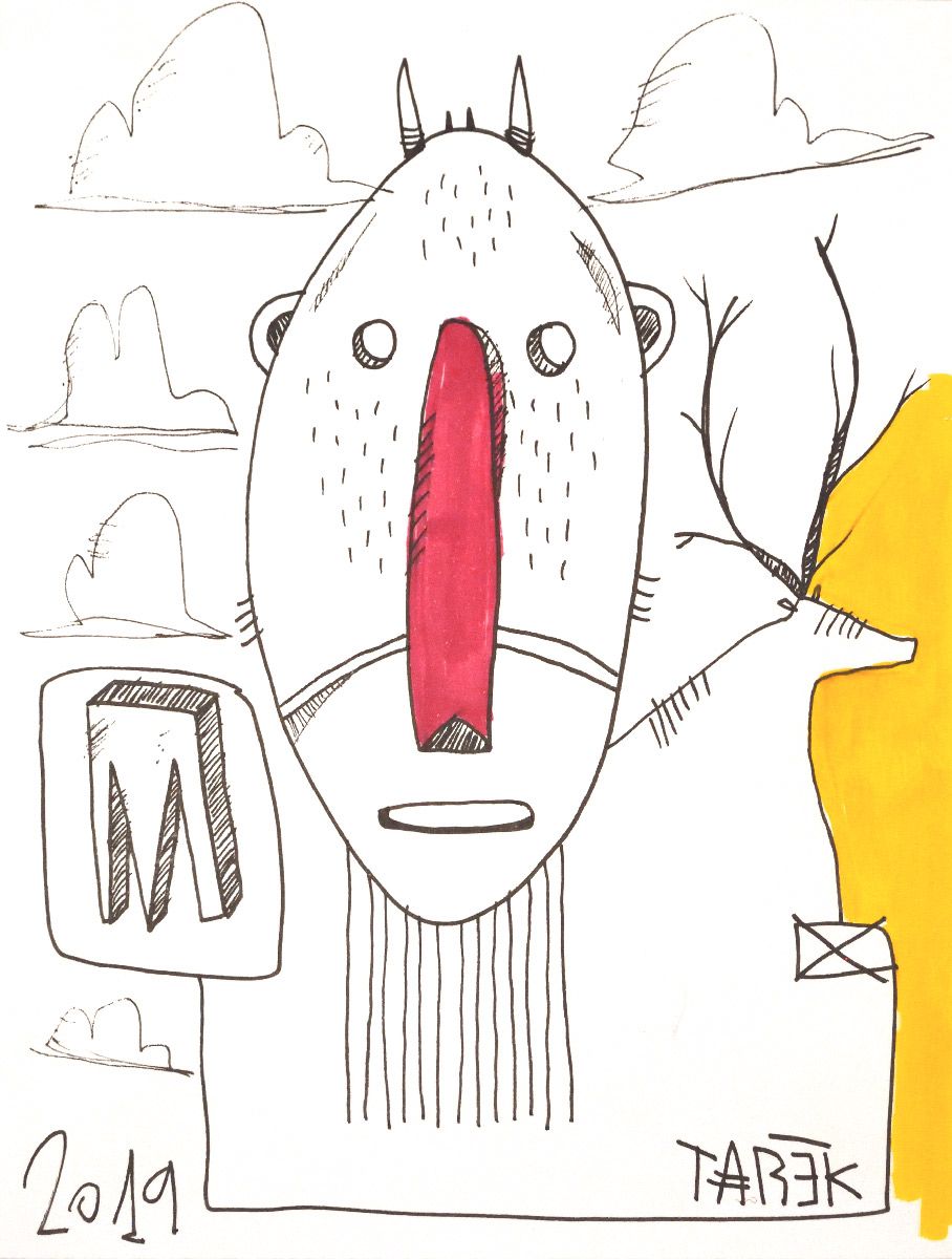Dessin de TAREK a pour titre M and Cerf style graphique dim : TAREKprix:65