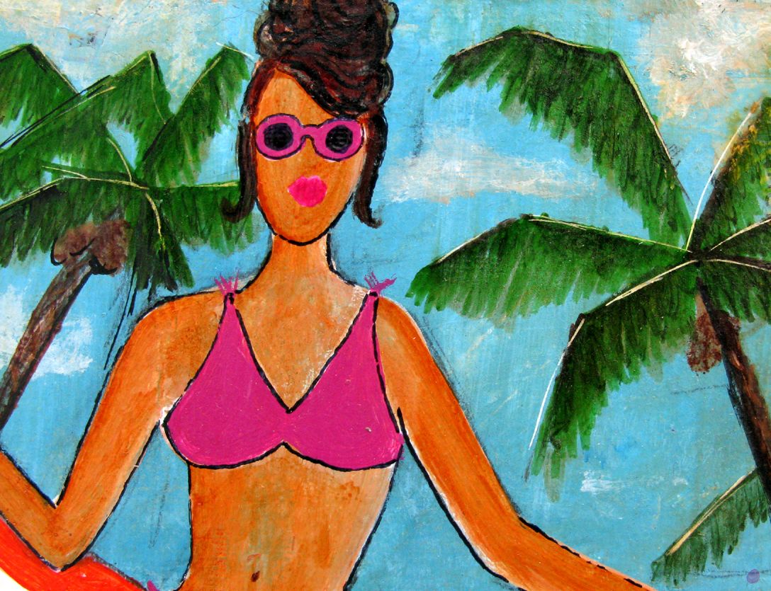 Tableau de CACOU a pour titre Mademoiselle style graphique dim : CACOUprix:80
