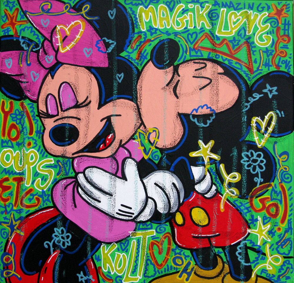 Tableau de RICO SAB a pour titre Magik love style street pop art, street art dim : RICO SABprix:250
