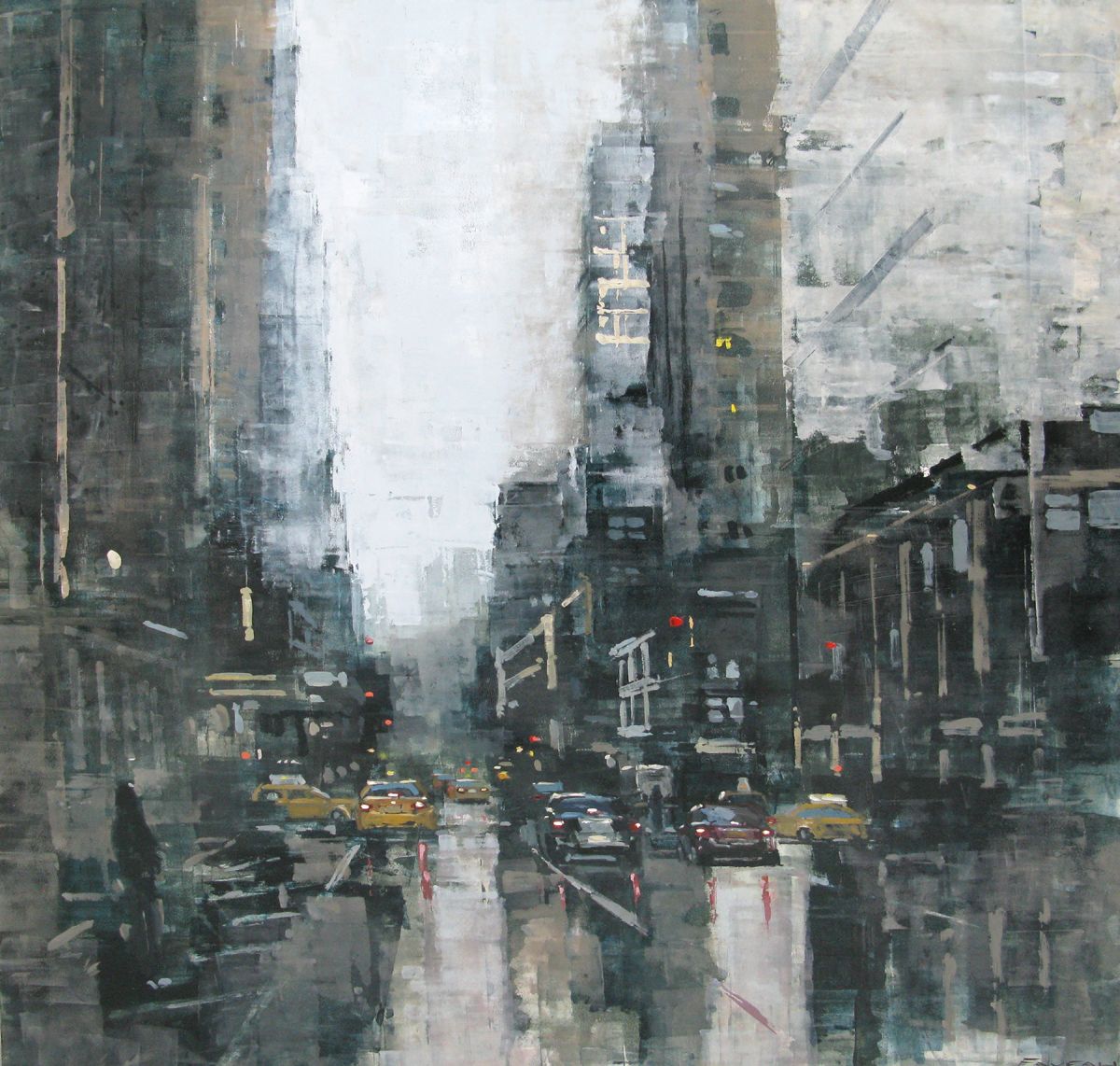 Tableau de ADRIEN FAVEAU a pour titre Manhattan Evening Storm style figuratif, graphique dim : ADRIEN FAVEAUprix:2500