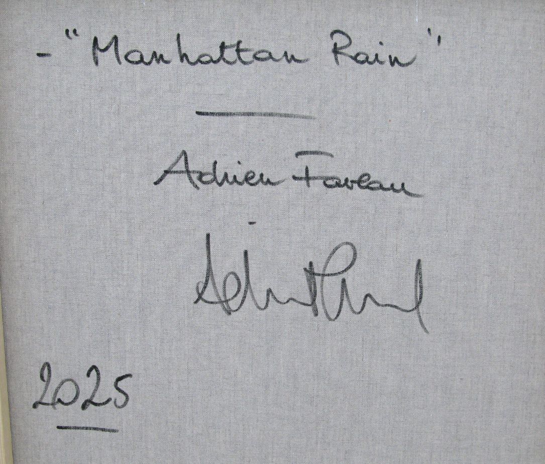Tableau de ADRIEN FAVEAU a pour titre Manhattan Rain style figuratif, graphique dim : ADRIEN FAVEAUprix:3200