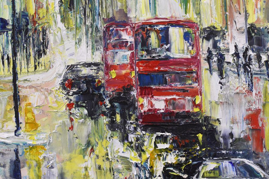 Tableau de PHIL a pour titre Mansion House Street, Londres style figuratif dim : PHILprix:550
