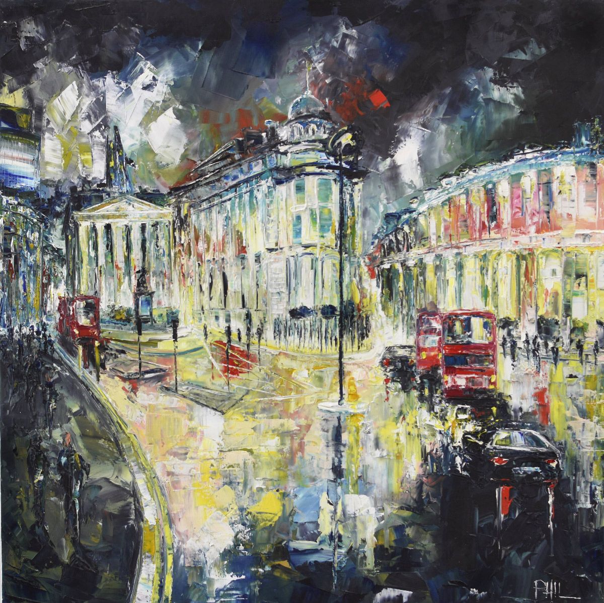 Tableau de PHIL a pour titre Mansion House Street, Londres style figuratif dim : PHILprix:550