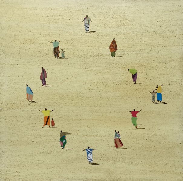 Tableau de MARCOS ZRIHEN NOWOTNY a pour titre African circle style figuratif dim : MARCOS ZRIHEN NOWOTNYprix:600