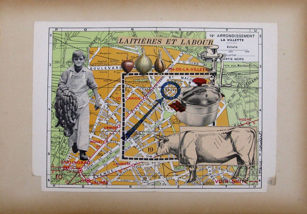 Dessin de MARIE COUDERT a pour titre Paris 19 : laitières et labour style figuratif dim : MARIE COUDERTprix:90