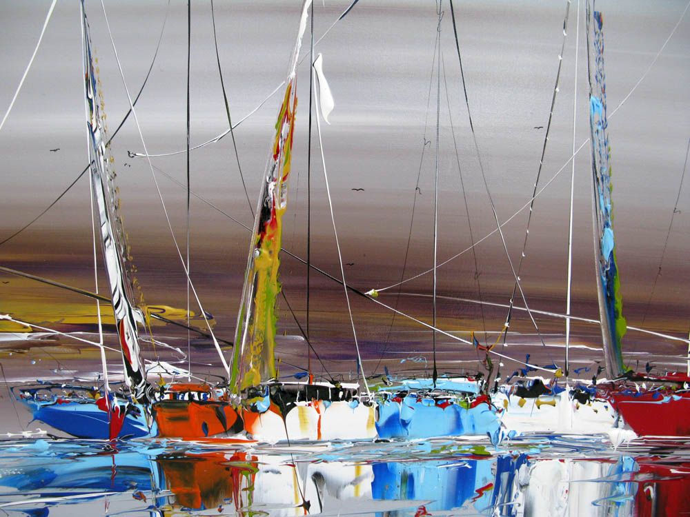 Tableau de F. BOUTET a pour titre MARINE ABSTRAITE 79 style figuratif dim : F. BOUTETprix:1000