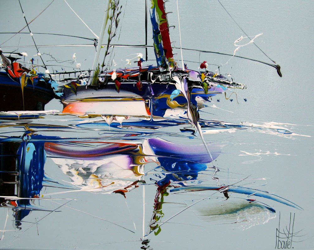 Tableau de F. BOUTET a pour titre MARINE ABSTRAITE 82 style figuratif dim : F. BOUTETprix:1000