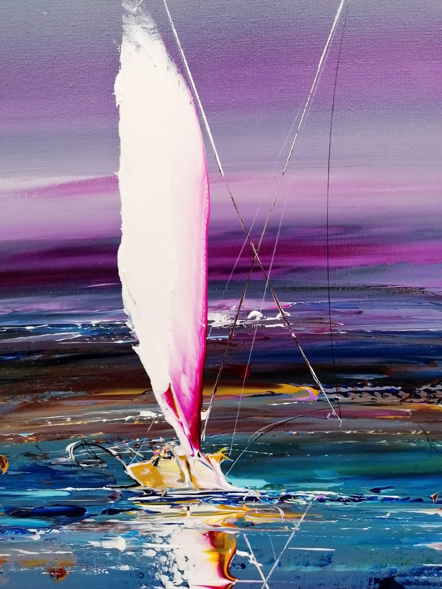 Tableau de F. BOUTET a pour titre MARINE ABSTRAITE 2019-189 style abstrait dim : F. BOUTETprix:650