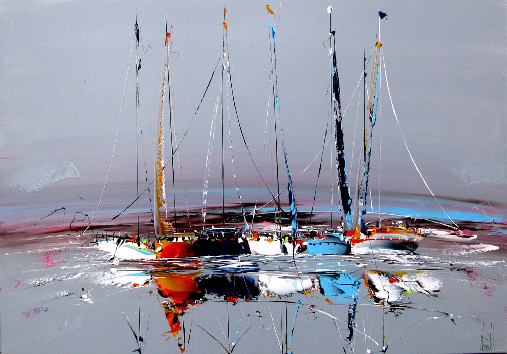 Tableau de F. BOUTET a pour titre MARINE ABSTRAITE 97 style figuratif dim : F. BOUTETprix:1000
