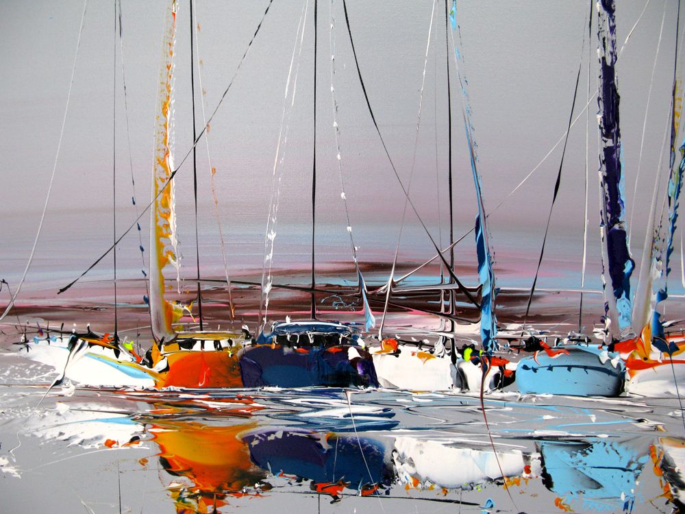Tableau de F. BOUTET a pour titre MARINE ABSTRAITE 97 style figuratif dim : F. BOUTETprix:1000