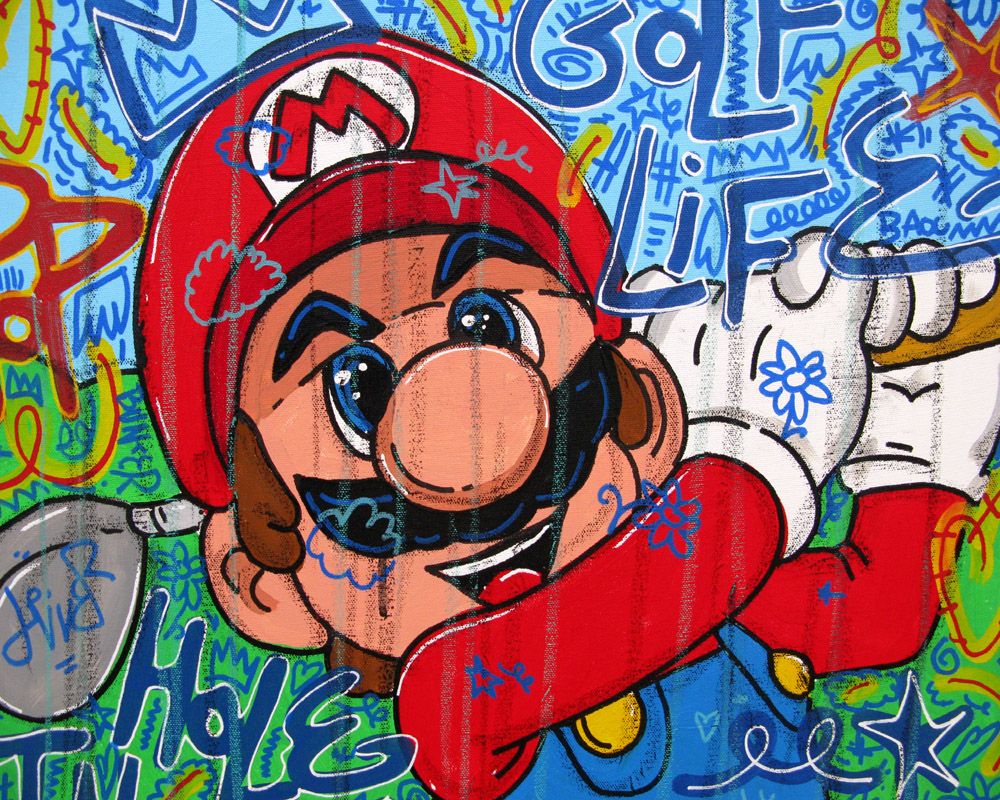 Tableau de RICO SAB a pour titre Mario Golf style street pop art dim : RICO SABprix:450
