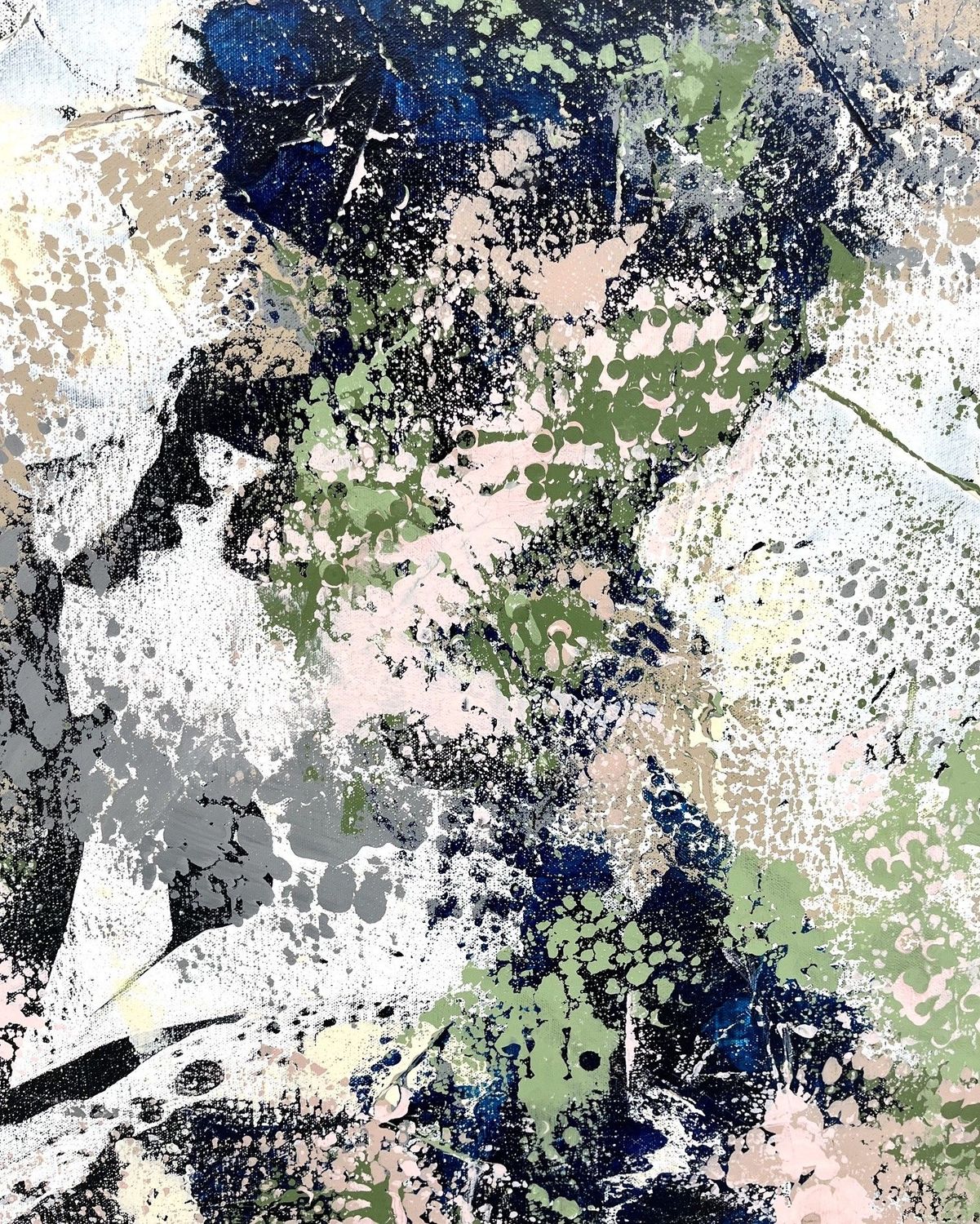 Tableau de CELINE WEBER a pour titre Matcha style abstrait dim : CELINE WEBERprix:1200