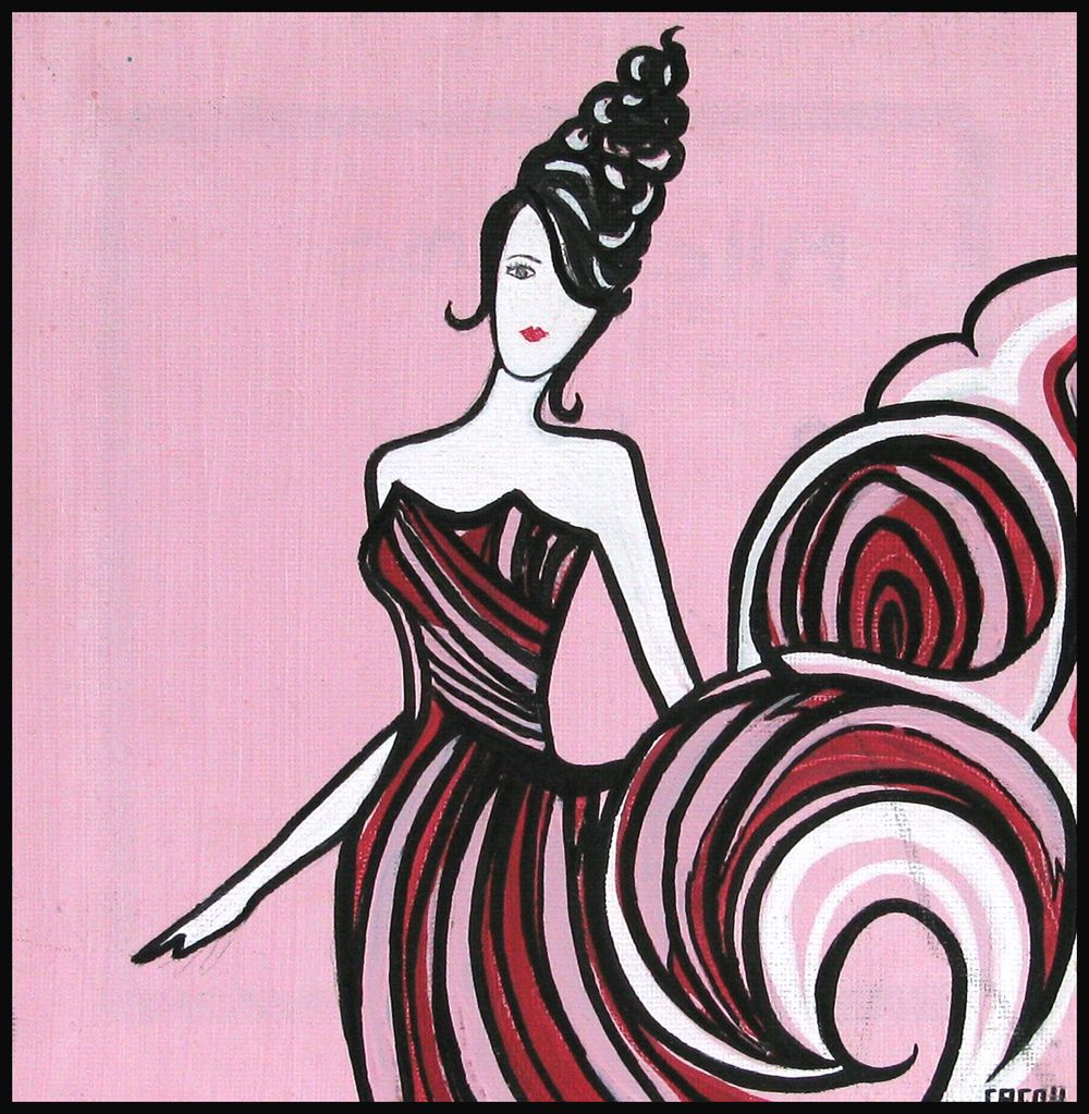 Tableau de CACOU a pour titre Mlle Danse style graphique dim : CACOUprix:80