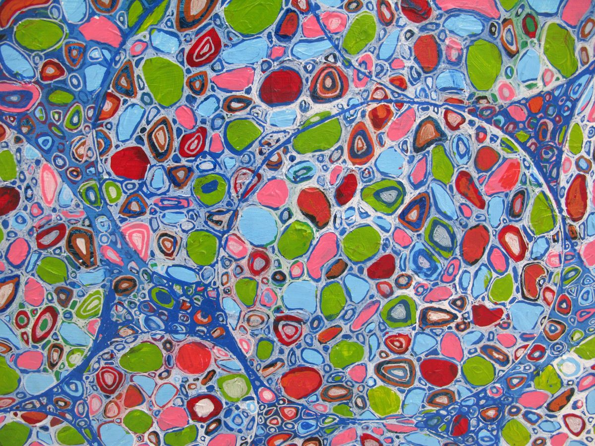 Tableau de JAVIER RAMIREZ a pour titre MICROCOLOUR 4 style abstrait dim : JAVIER RAMIREZprix:800