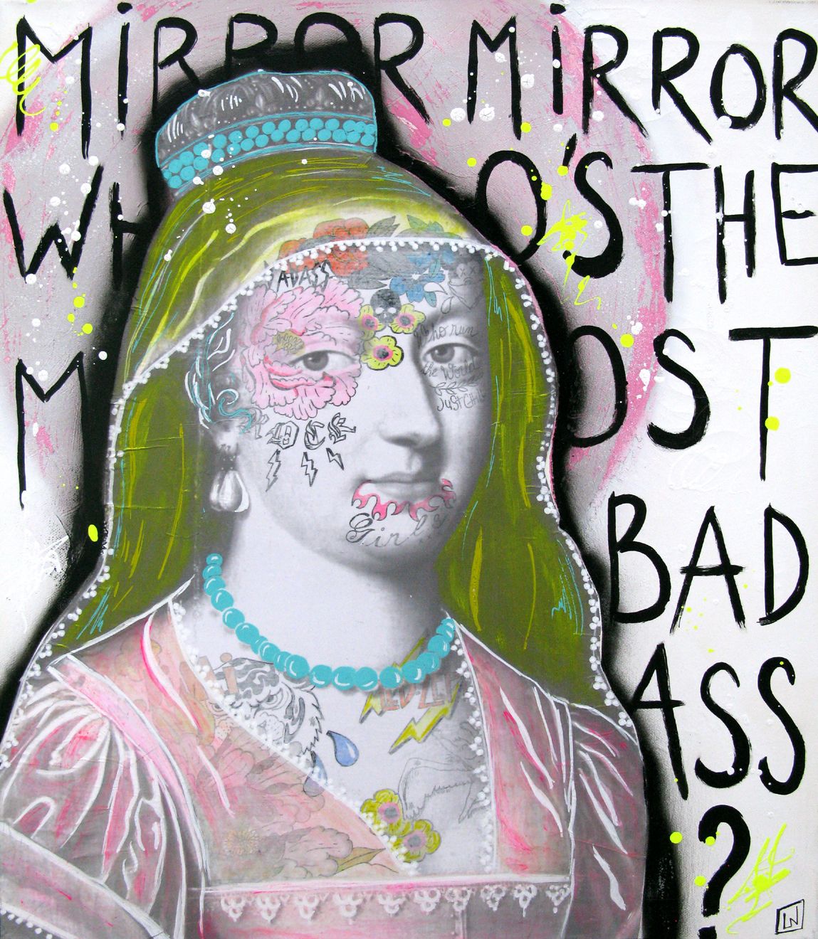Tableau de LN LE PAPE a pour titre Mirror Mirror style street pop art dim : LN LE PAPEprix:300