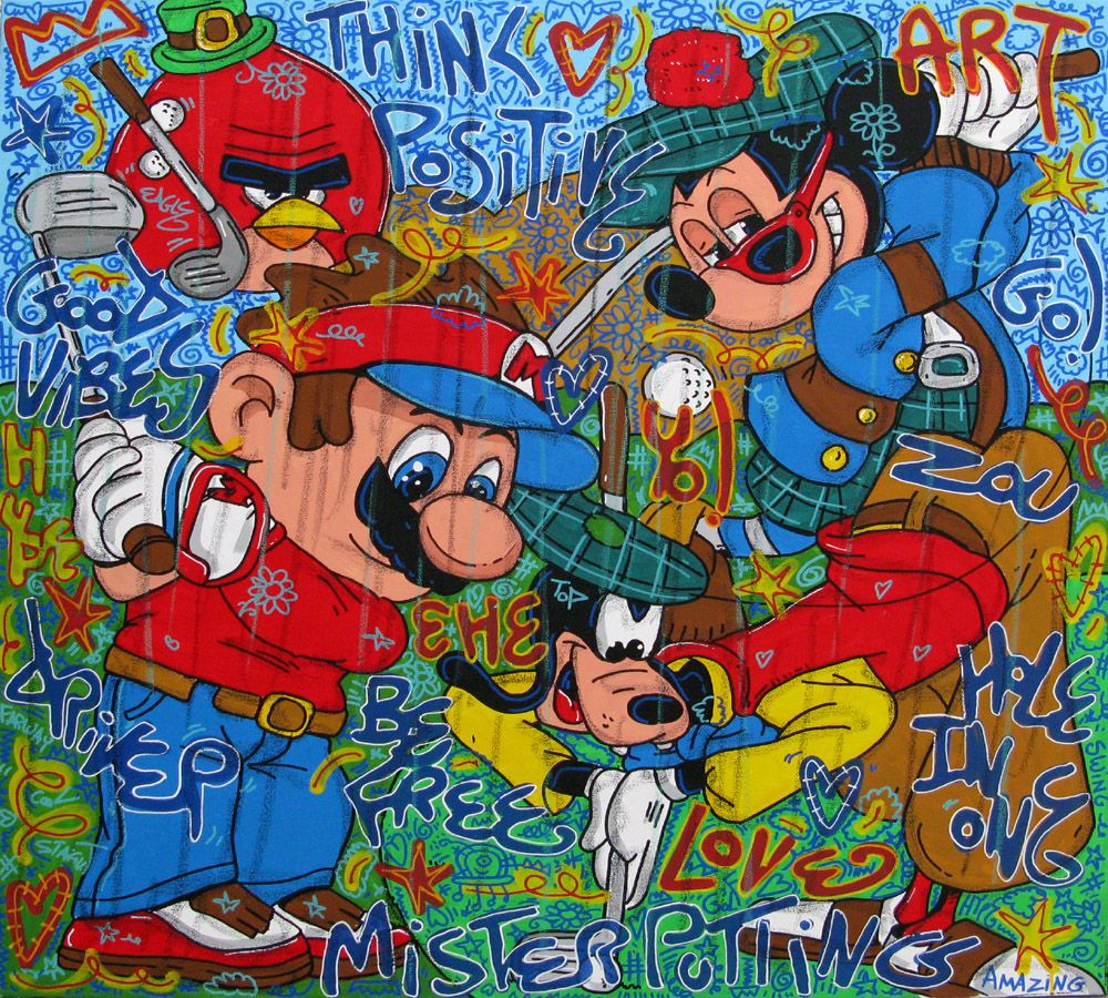 Tableau de RICO SAB a pour titre Mister putting style street pop art, street art dim : RICO SABprix:950