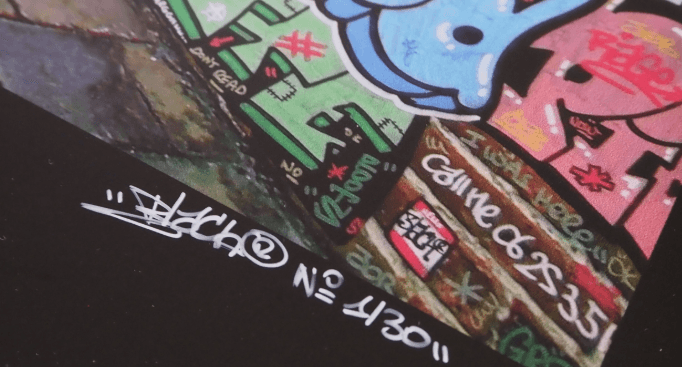 Editions d'art de BLACH a pour titre Muraille de Chine style graffiti, street art dim : BLACHprix:60