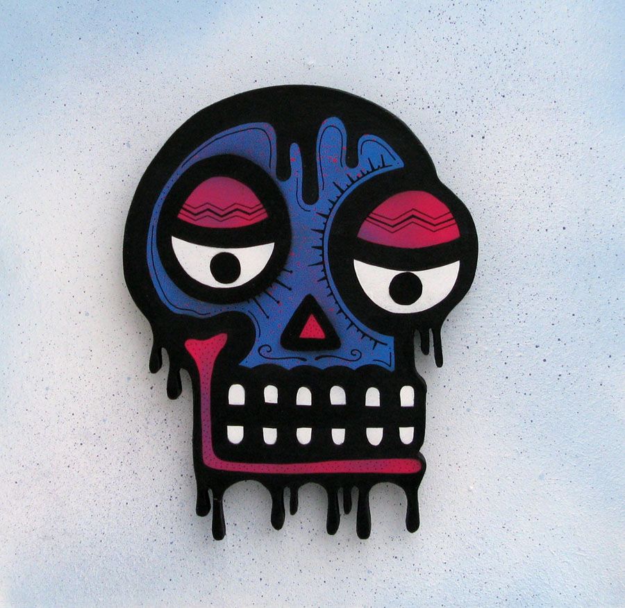 Sculpture de NININ a pour titre SKULL MURALE 5/25 style graphique dim : NININprix: