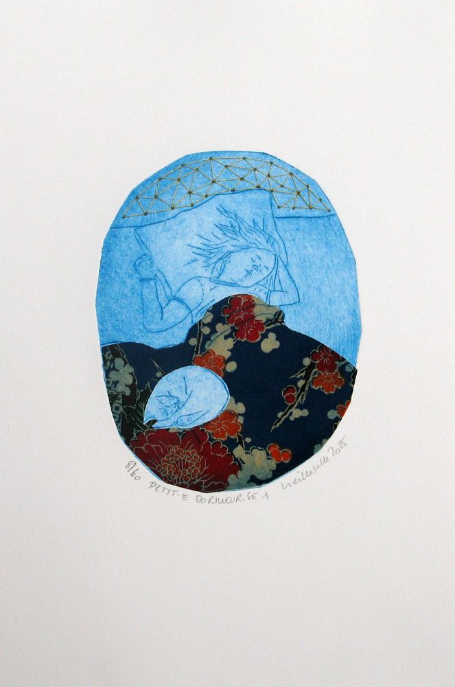 Editions d'art de NAVIEILLEVILLE a pour titre Petit-e dormeur-se 1 style figuratif, graphique dim : NAVIEILLEVILLEprix:42
