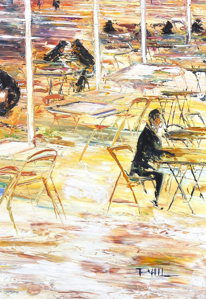 Tableau de PHIL a pour titre Nitescente Place des Terreaux, Lyon style figuratif dim : PHILprix:700