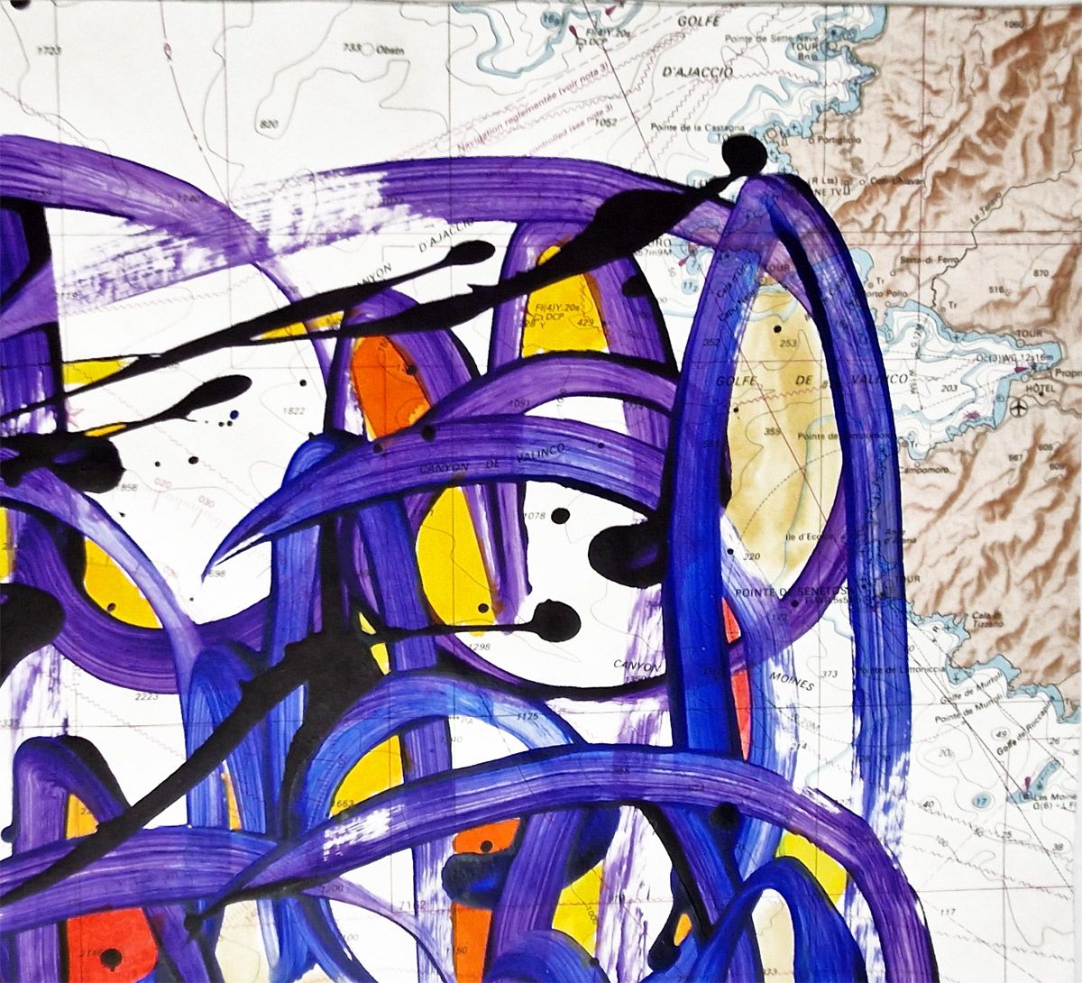 Tableau de STEPHANE RIME a pour titre NONAME CARTE MARITIME N°10 style graphique dim : STEPHANE RIMEprix:140