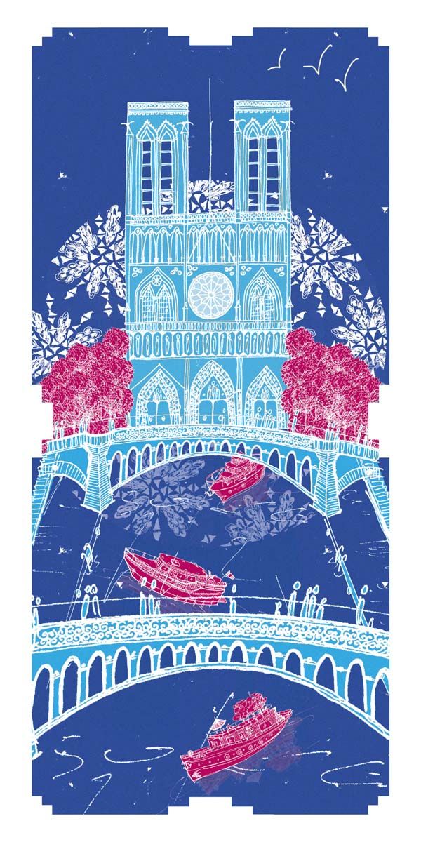 Editions d'art de JULIE ZEITLINE a pour titre Notre Dame style figuratif dim : JULIE ZEITLINEprix:65