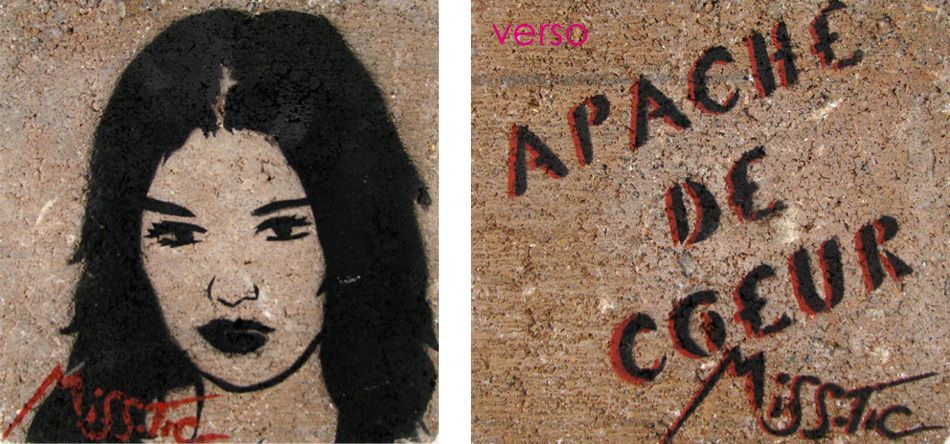 Sculpture de MISS TIC a pour titre APACHE DE COEUR style street pop art dim : MISS TICprix: